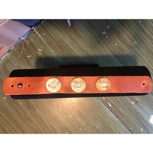 Unbranded EUC Leather Bracelet with 12-Gauge Bullet Shells
